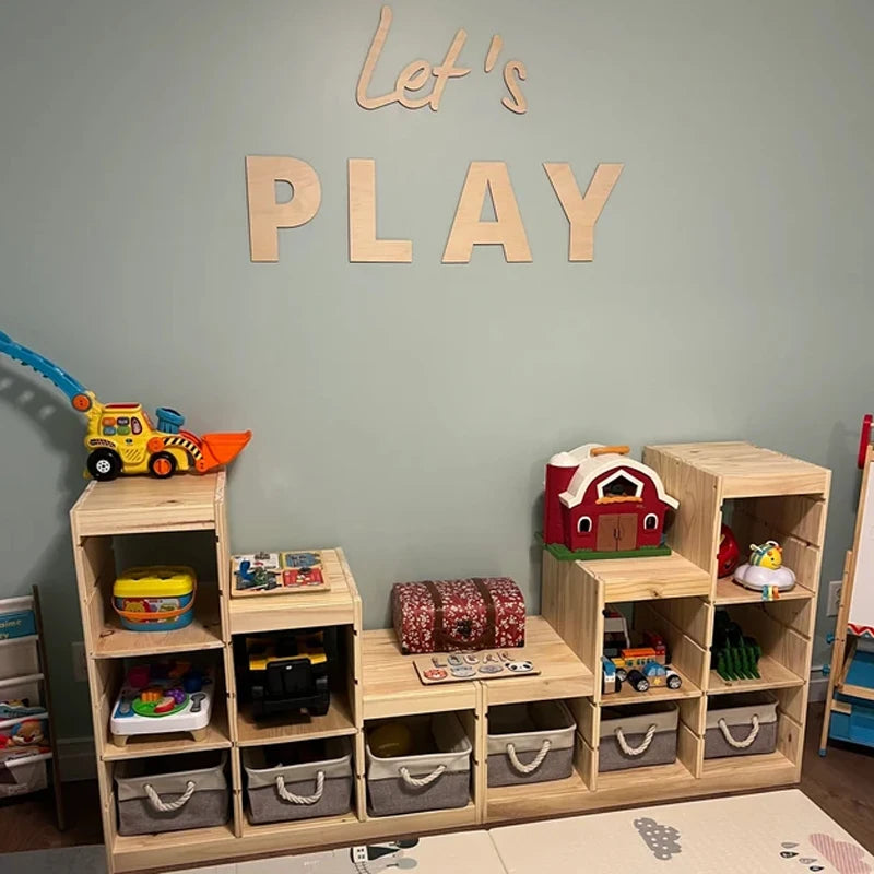 Wood Art for Nursery, Play Sign, Playroom Wall Decor, Play Wood Sign